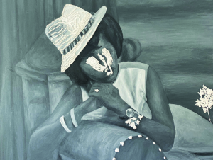 Waleed Mohammed, B.W.C.M.N. 04, 2024, acrylic on canvas, 90 x 90 cm