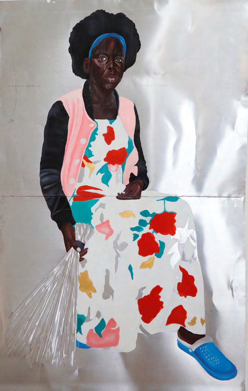 Ronald Odur, Ajwang II, 2021, oil on aluminum plate, 118 x 75 cm
