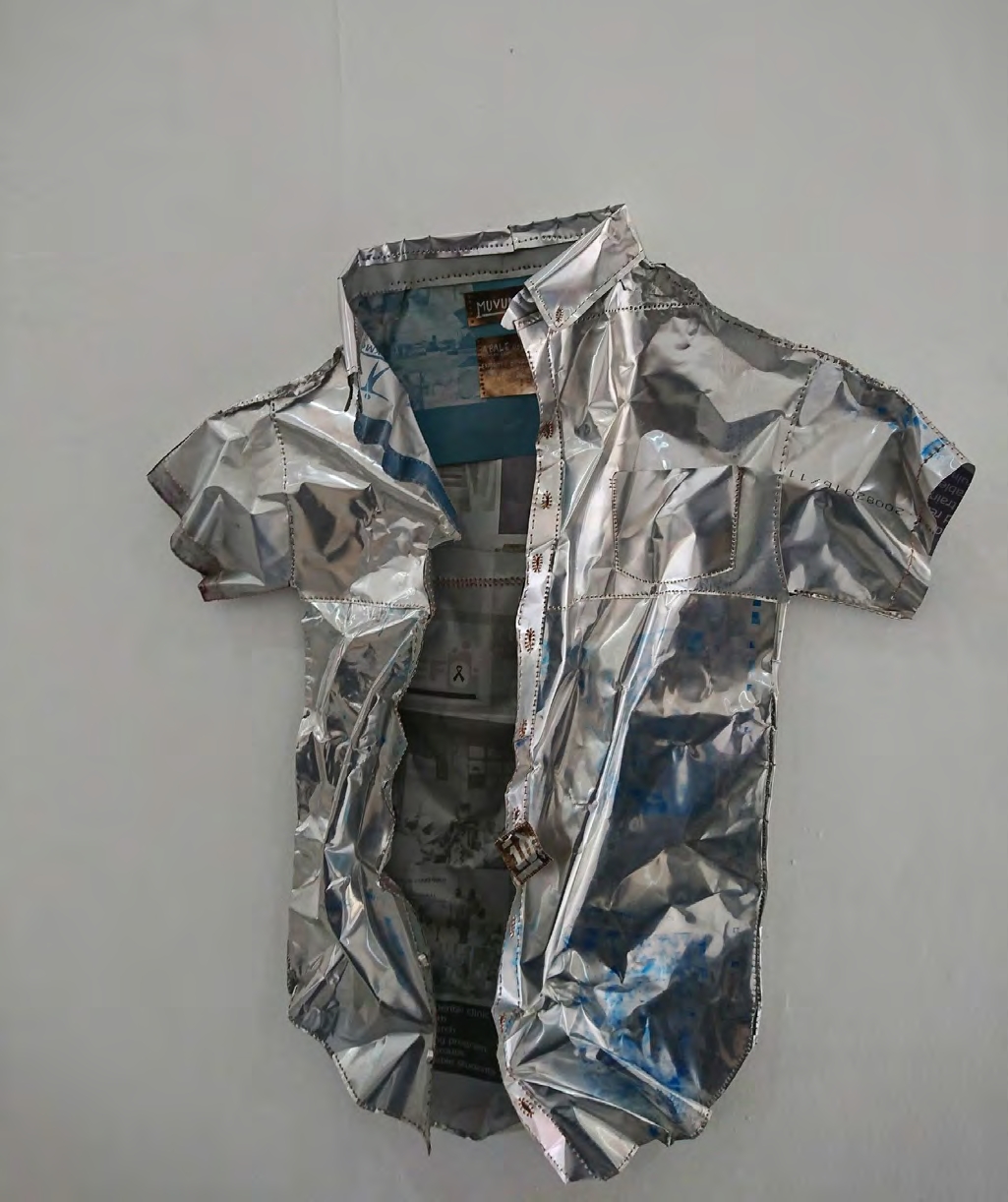 Ronald Odur, Muvumba, 2020, aluminum plate, 6.6 x 5.5 x 13 cm