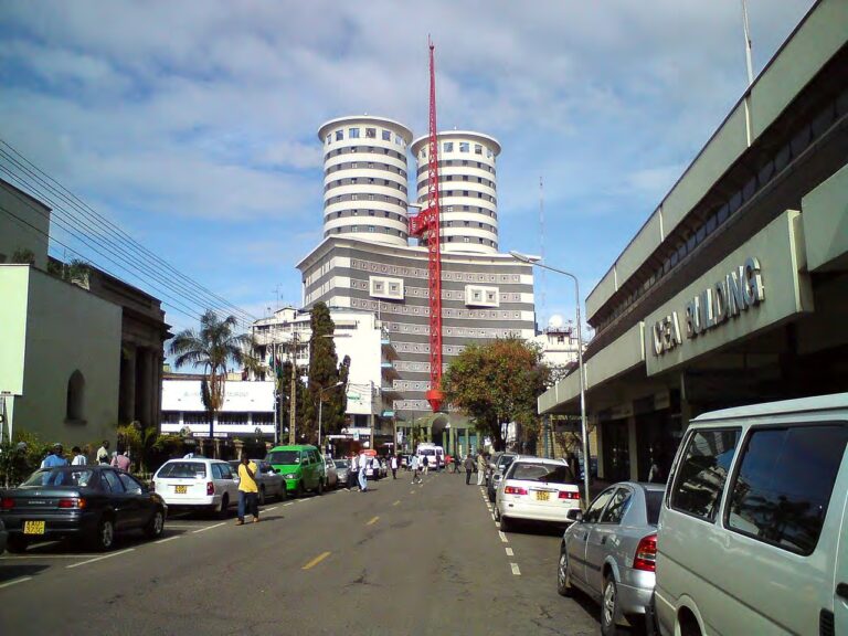 A street view of Nation Center, headquarters of Nation Media Group, in Nairobi, Kenya, via Wikimedia Commons