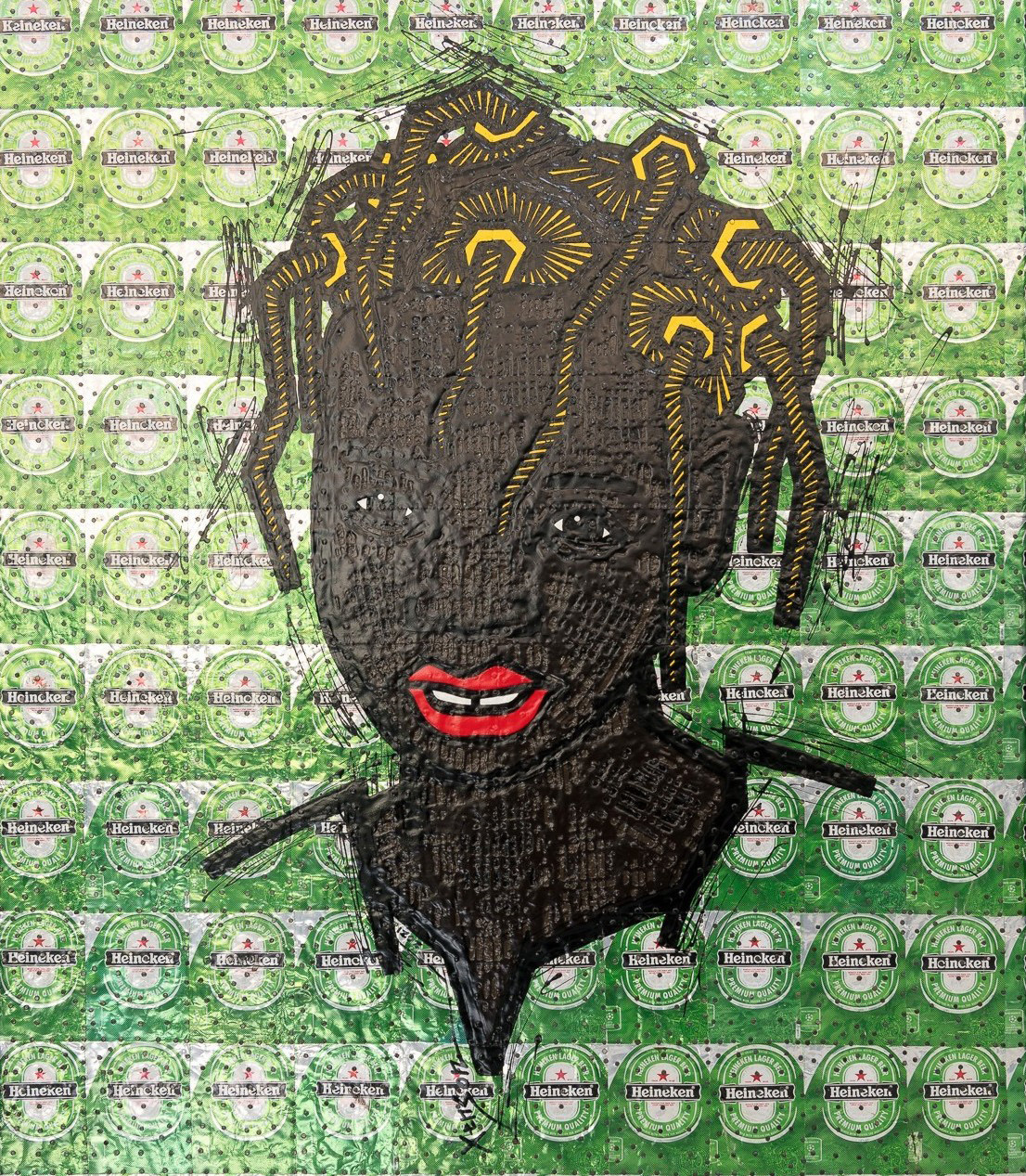 14. Portrait Painting of a Woman on a Heineken Pattern Background The Weganda Review Issue 13 14. Portrait Painting of a Woman on a Heineken Pattern Background The Weganda Review Issue 13