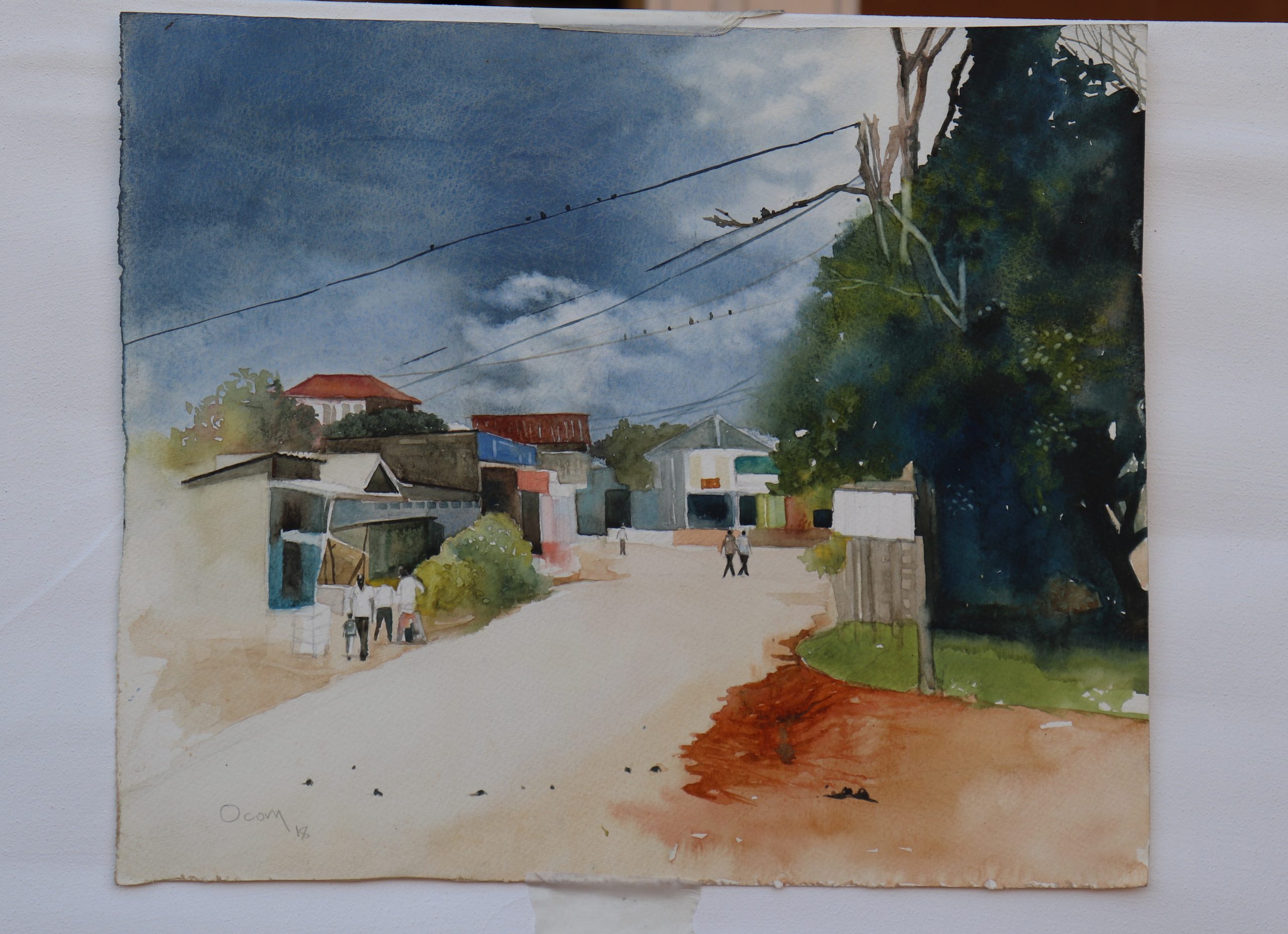 a road to home kilule street watercolour 40x30.5cm 2020 scaled