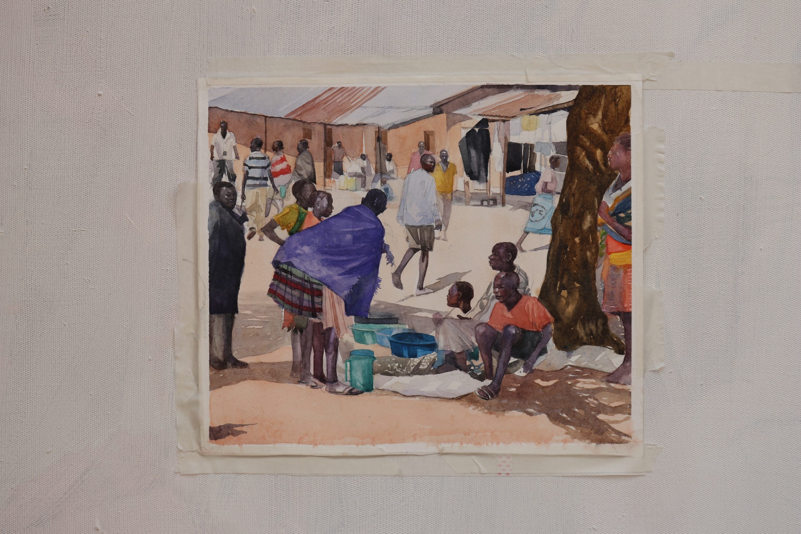 twelve thirty market watercolour 38x32cm 2023 scaled