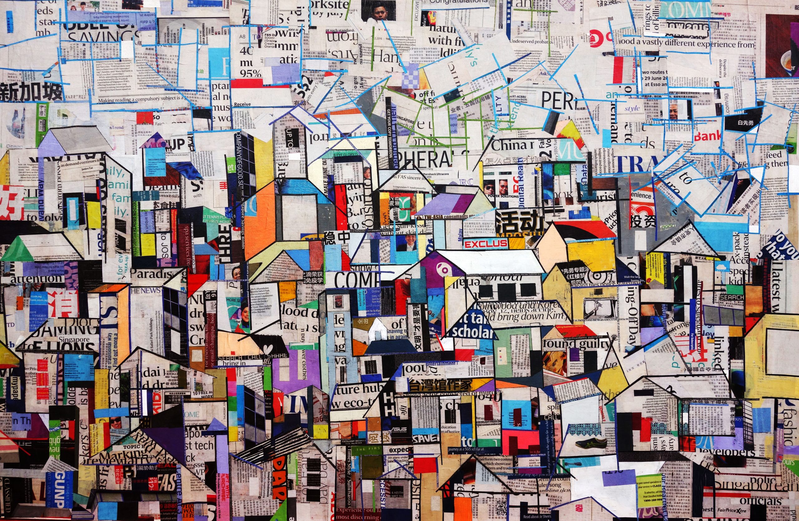 2016.cityscape. collage on canvas.12ocm80cm scaled