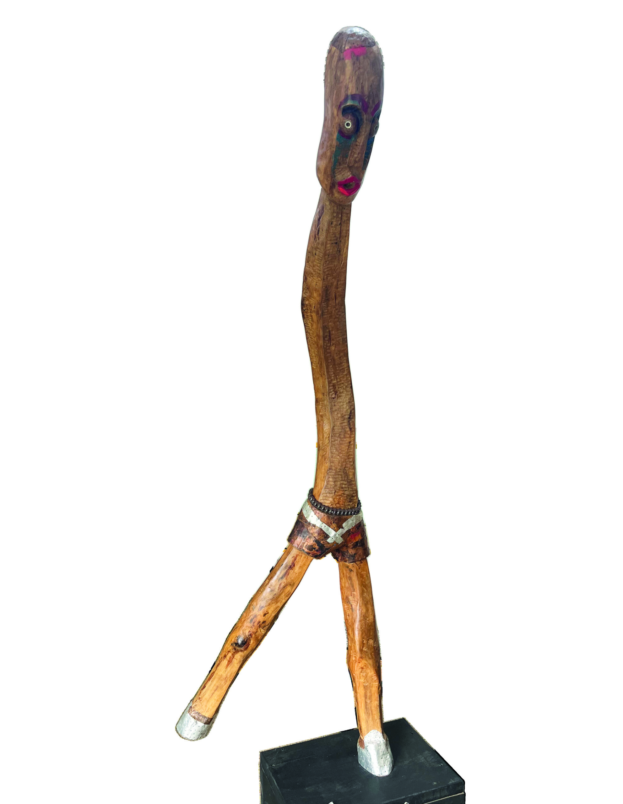 Lilian Nabulime, Mpulidde, 2023, wood and metal, 205 x 30 x 48 cm